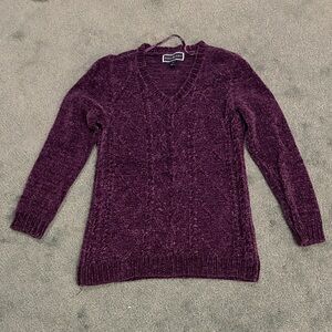 Deep Purple V-Neck Sweater